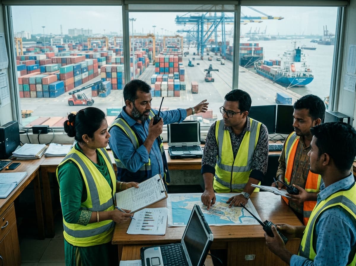 Brothers Shipping operations team at the port
